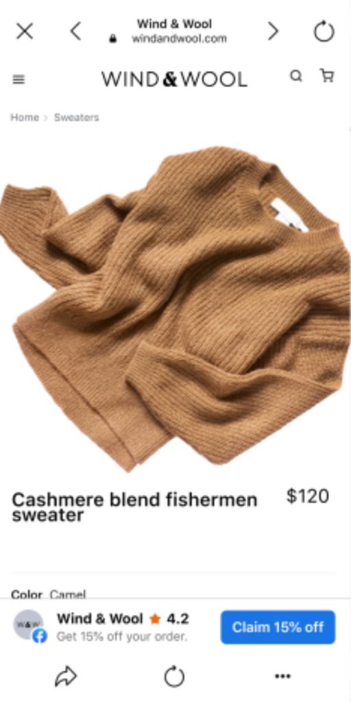 Apparel Meta ad on mobile