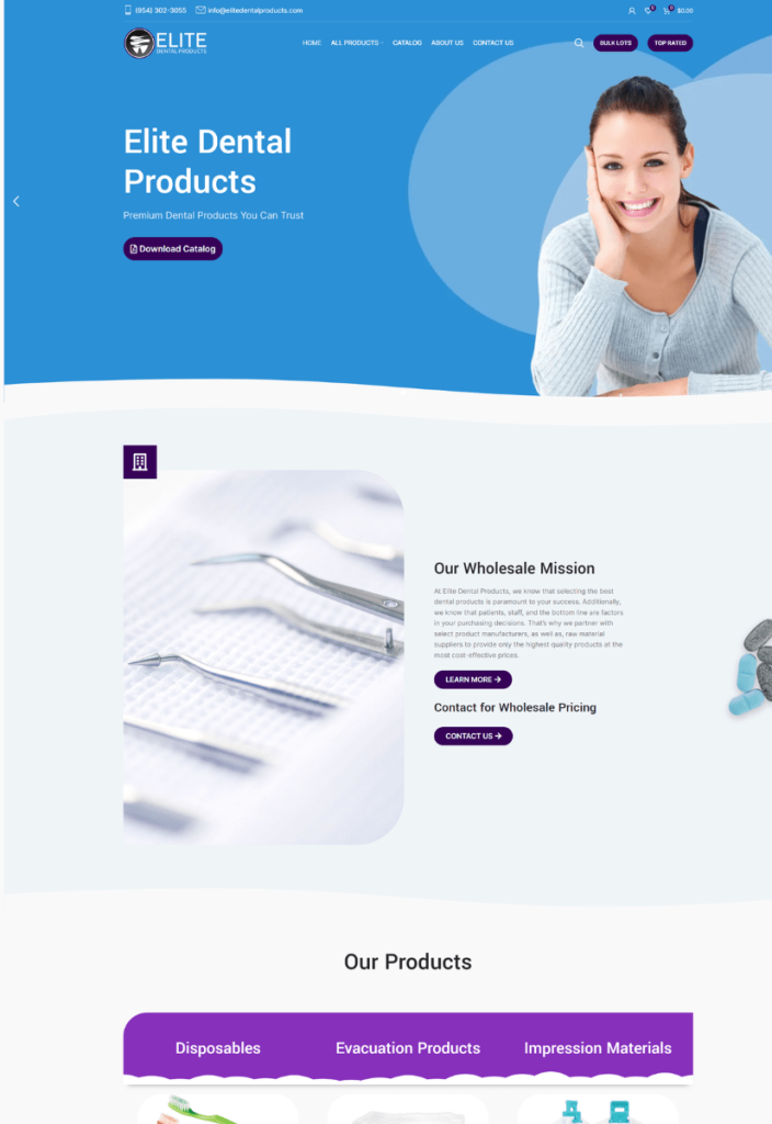 Dental supplies website