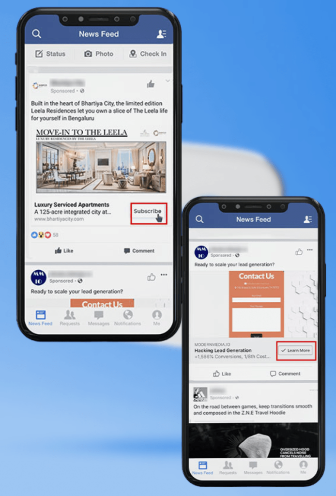 Feed ad mockups