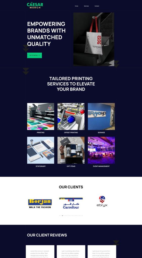Printing company website